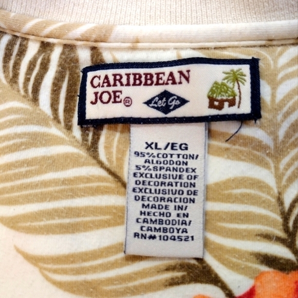 Caribbean Joe 1/4 Button Sleeveless Jersey - Picture 4 of 5